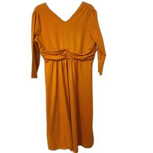 Jessica London NWOT Size 14W Plus Knit‎ Surplice Midi Day Dress Ultra Orange